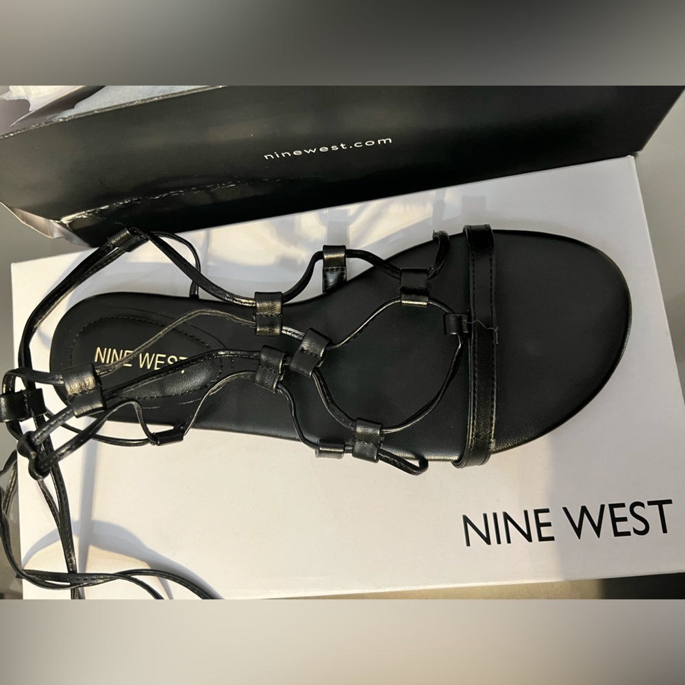 Button Ankle Wrap Flat Sandal Nine West